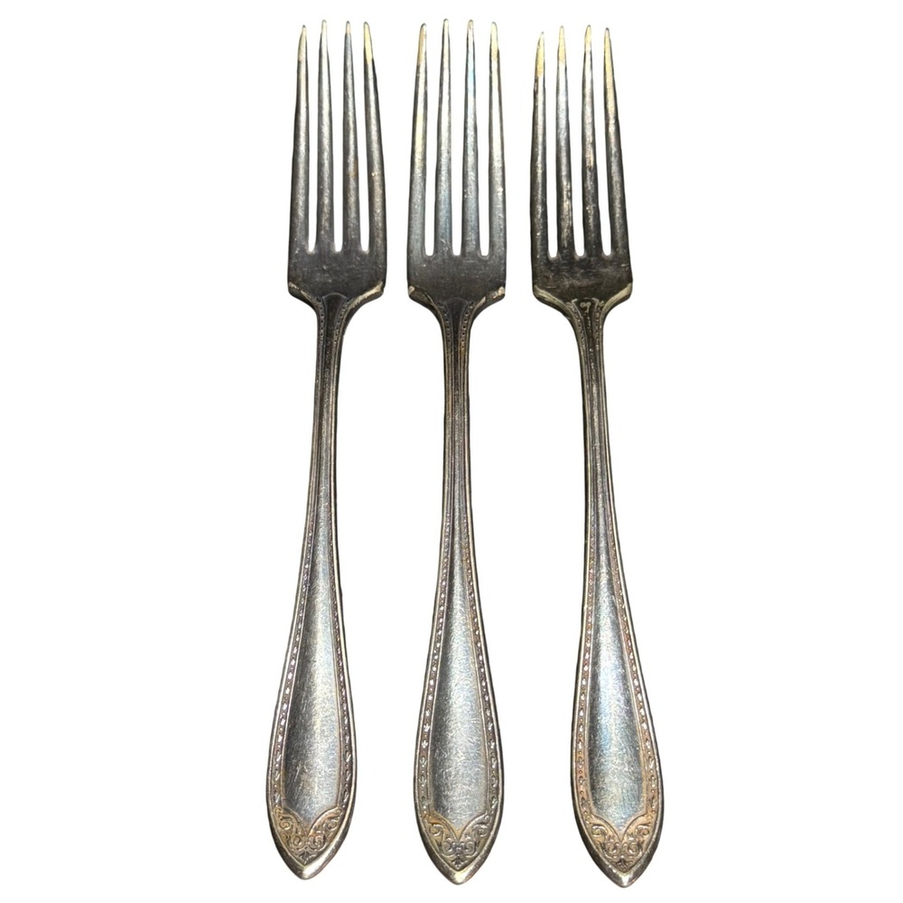 Vtg Community Silver Patrician Pattern Dinner Forks Set of 3 Silverplate 7.5in
